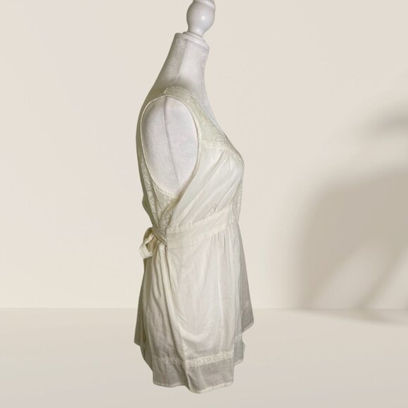 XXI Cream Sleeveless Embroidered Lace Tunic Top โ Size L (New With Tags) - Picture 2 of 6